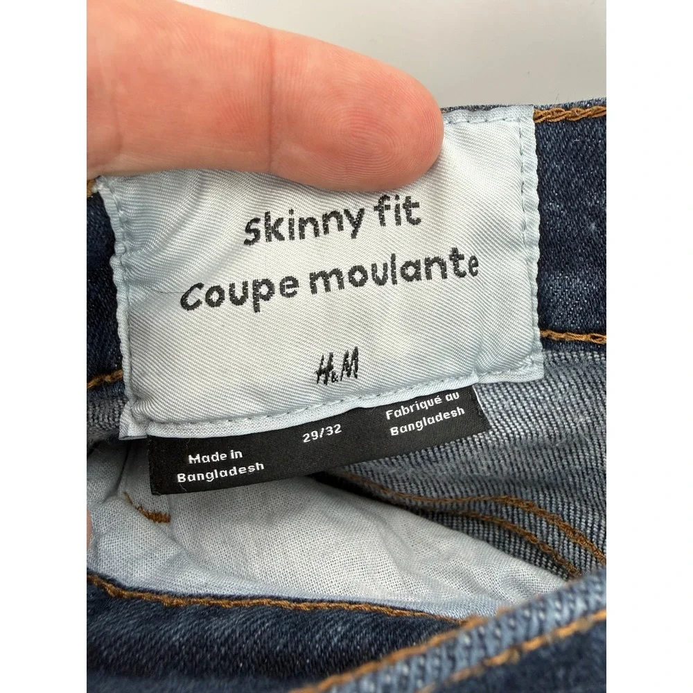 Lot of 3 HM Mens Skinny Fit Jeans Dark Wash Indigo Denim 29x32 30x32 Bundle